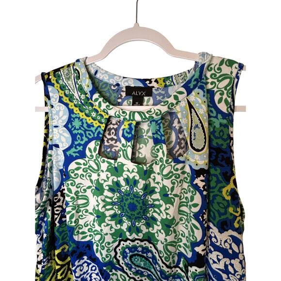 NWT ALYX BLue and Green Paisley Dress - Size 1X - Picture 3 of 14